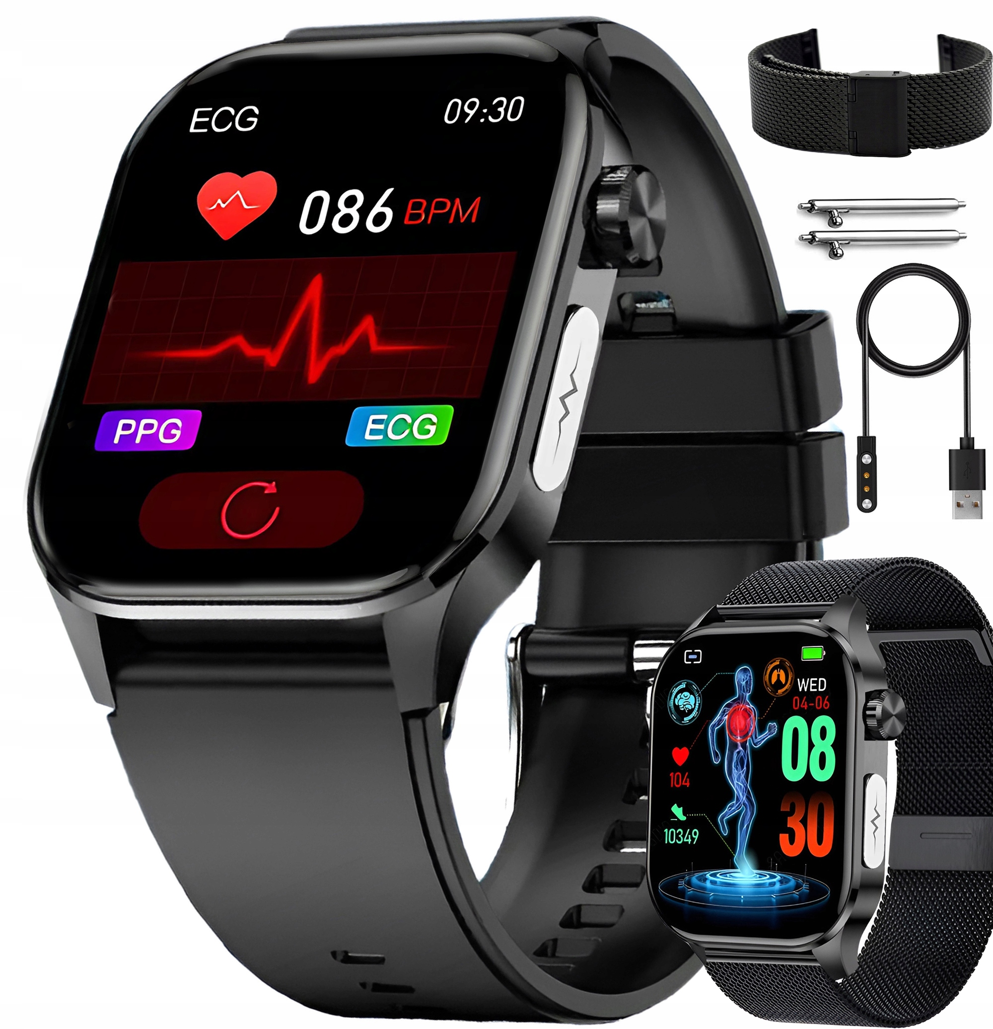 Viacfarebné inteligentné hodinky Lazird SmartWatch ECG GLUCOSE